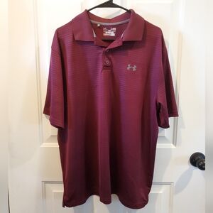 Under Armour Men's Burgundy Polo Shirt. Size XL. #SW
